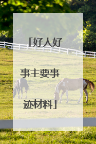 好人好事主要事迹材料