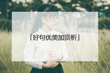 好句优美加赏析