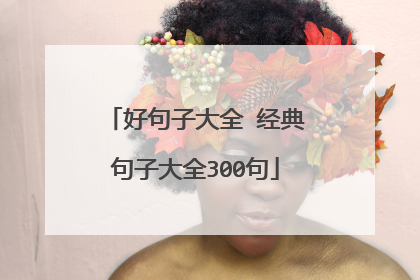 好句子大全 经典句子大全300句