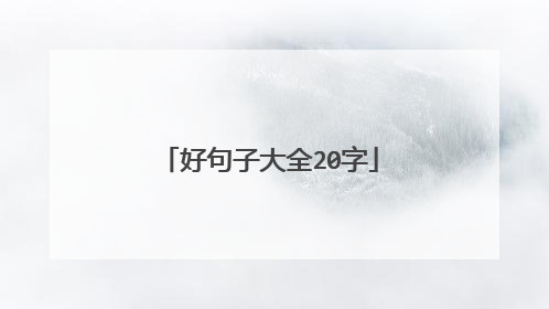 好句子大全20字