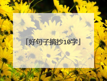 好句子摘抄10字