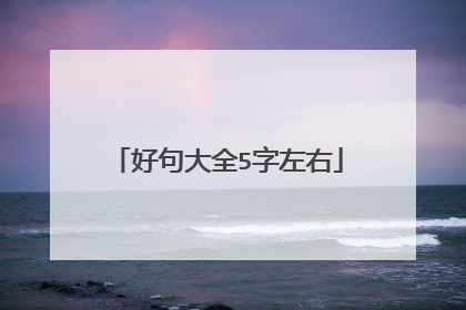 好句大全5字左右