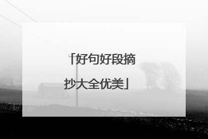 好句好段摘抄大全优美