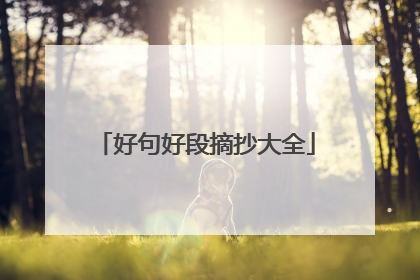 好句好段摘抄大全