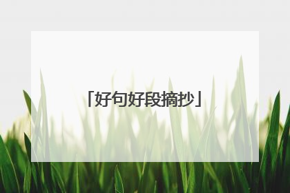 好句好段摘抄