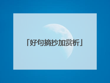 好句摘抄加赏析