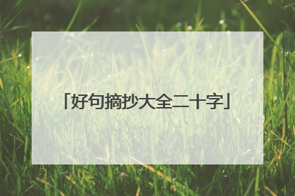 好句摘抄大全二十字