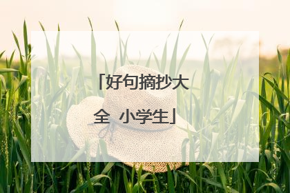 好句摘抄大全 小学生