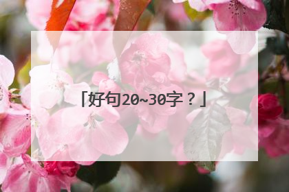 好句20~30字？