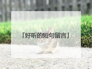 好听的短句留言