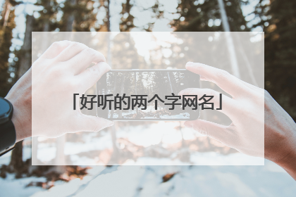 好听的两个字网名