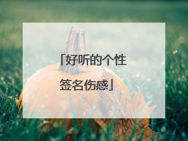 好听的个性签名伤感