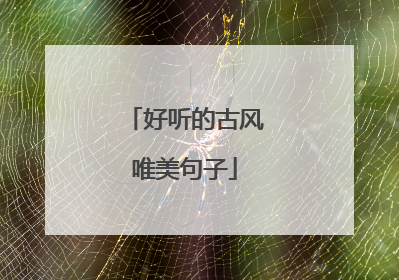 好听的古风唯美句子