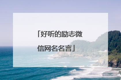 好听的励志微信网名名言