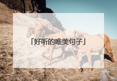 好听的唯美句子