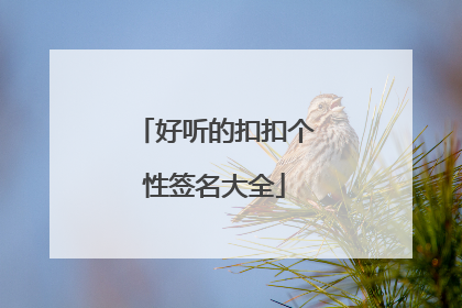 好听的扣扣个性签名大全
