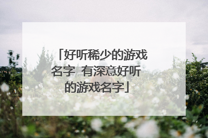 好听稀少的游戏名字 有深意好听的游戏名字