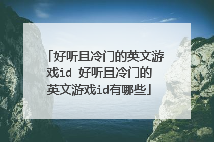 好听且冷门的英文游戏id 好听且冷门的英文游戏id有哪些