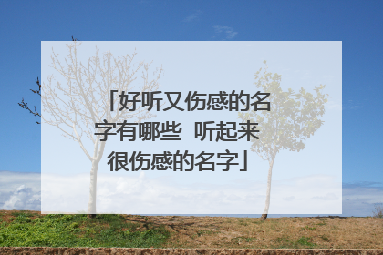 好听又伤感的名字有哪些 听起来很伤感的名字