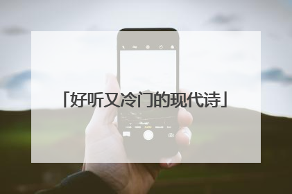 好听又冷门的现代诗