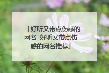 好听又带点伤感的网名 好听又带点伤感的网名推荐
