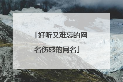 好听又难忘的网名伤感的网名
