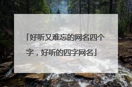 好听又难忘的网名四个字，好听的四字网名