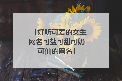 好听可爱的女生网名可盐可甜可奶可仙的网名