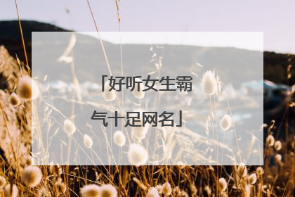 好听女生霸气十足网名