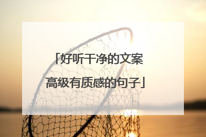 好听干净的文案 高级有质感的句子