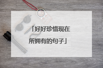 好好珍惜现在所拥有的句子