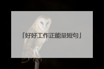 好好工作正能量短句
