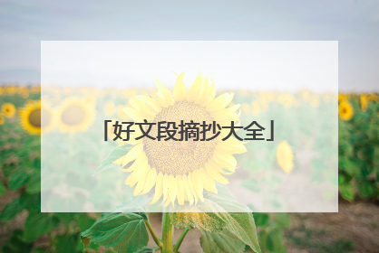 好文段摘抄大全