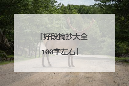 好段摘抄大全100字左右