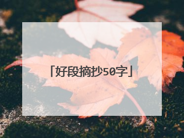 好段摘抄50字