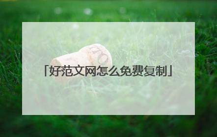 好范文网怎么免费复制