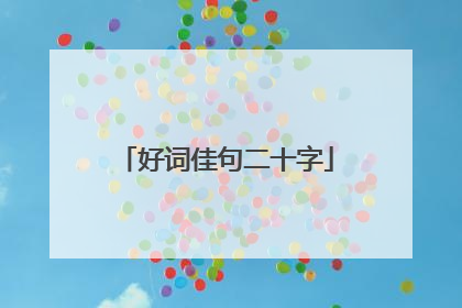 好词佳句二十字