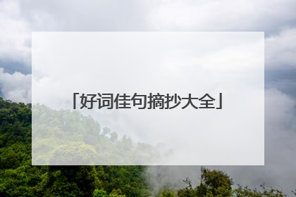 好词佳句摘抄大全
