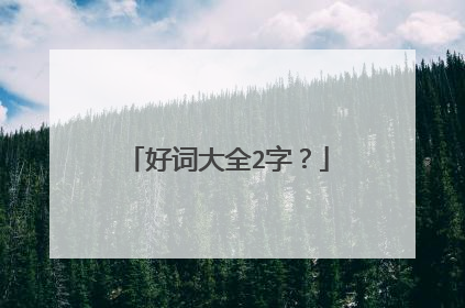 好词大全2字？