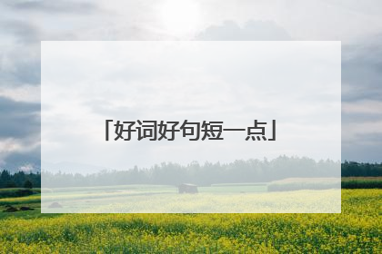 好词好句短一点