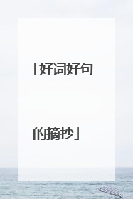好词好句的摘抄