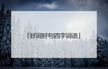 好词好句四字词语