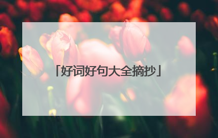 好词好句大全摘抄