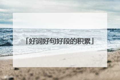 好词好句好段的积累