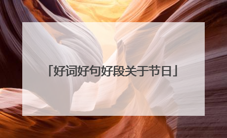 好词好句好段关于节日