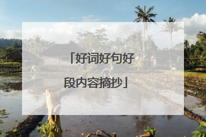 好词好句好段内容摘抄