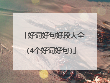 好词好句好段大全(4个好词好句)