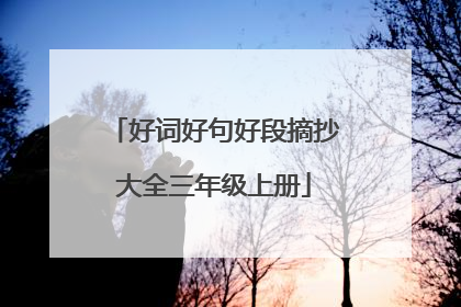 好词好句好段摘抄大全三年级上册