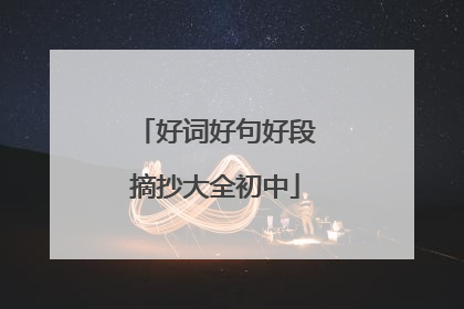 好词好句好段摘抄大全初中