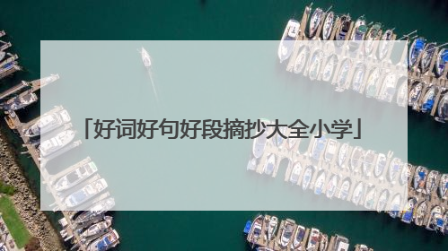 好词好句好段摘抄大全小学
